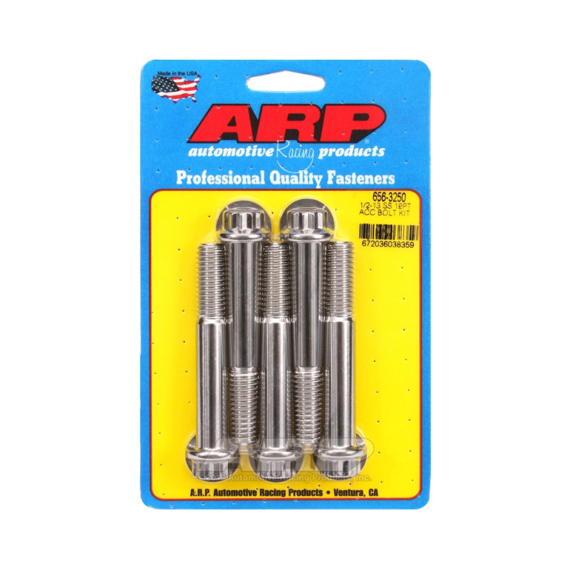 Set de șuruburi și piulițe universale ARP 1/2-13 – Oțel inoxidabil, 12 capete x 5 - ARP-656-3250 - 656-3250 - 3666618195346